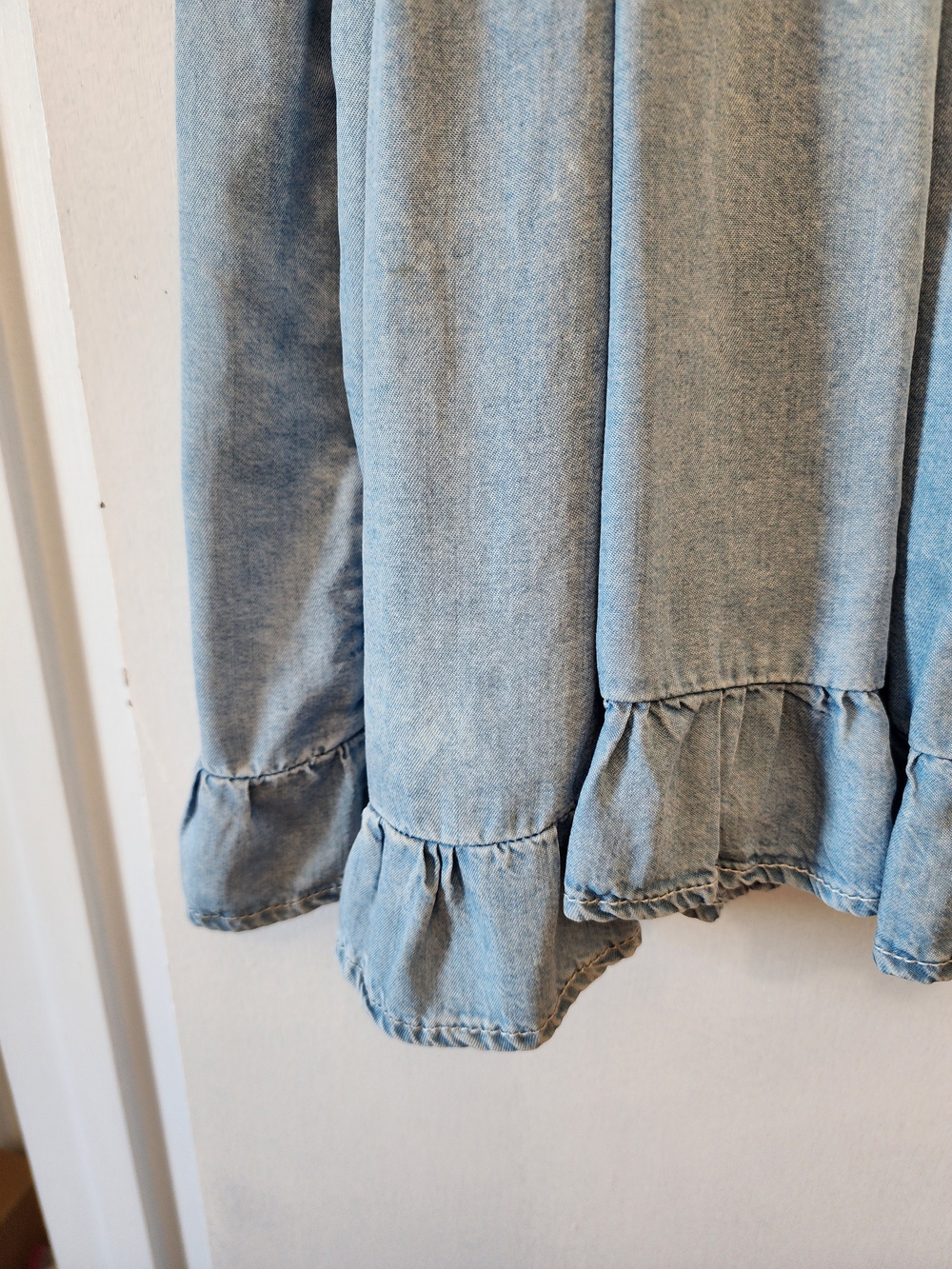 Free People Light Blue Tiered Square-Neck Mini Dress - Picture 6 of 6